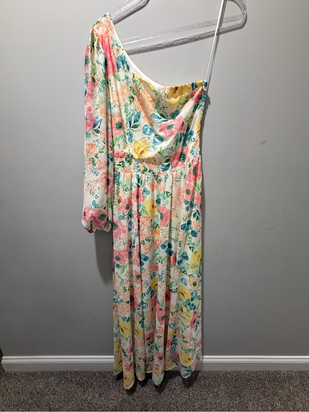 Flying Tomato Floral Midi Dress in White, Pink, Yellow & Blue